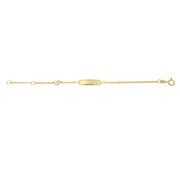 Babyplaatarmband geelgoud gourmet met hart 12-14 cm