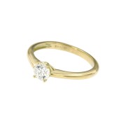 Ring 51 geelgoud zirkonia solitair