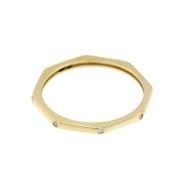 Ring 99 achtkant zirkonia geelgoud 