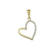 Harthanger geelgoud zirkonia open 15 mm