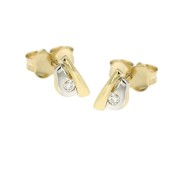 Oorknoppen CZ 8 fantasie zirkonia bicolor