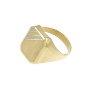 Zegelring achtkant groot bicolor