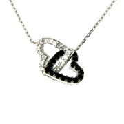 Symbol Chain '44' Dubbel Hart Zirkonia 45 cm 