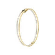 Bangle open smal bicolor geel-wit 