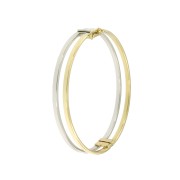 Bangle open breed bicolor geel-wit 