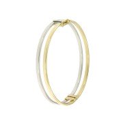 Bangle open breed bicolor geel-wit 