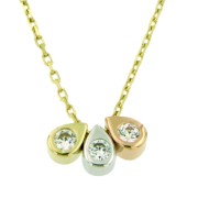 Symbol Chain '46' 3x Druppel zirkonia 42-45 cm