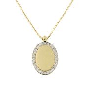 Collier Grafeerplaat met zirkonia 42 - 45 cm geelgoud